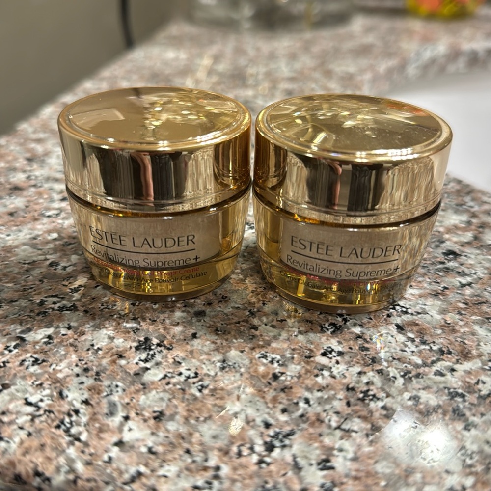 Two large travel size Estée Lauder revitalizing supreme + moisturizer! Brand new